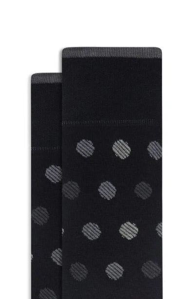 Bugatchi Gradient Dot Mercerized Cotton Blend Dress Socks In Black