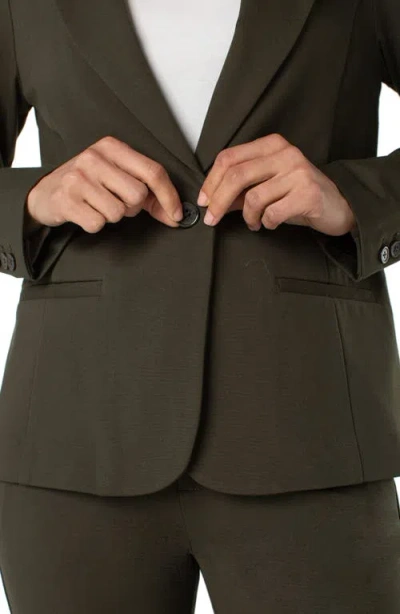 Liverpool Los Angeles Fitted Ponte Blazer In Green