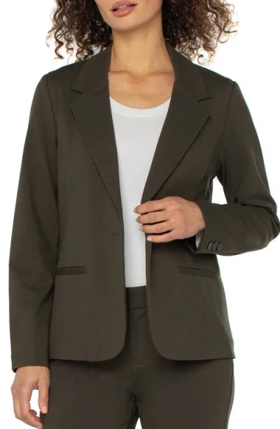 Liverpool Los Angeles Fitted Ponte Blazer In Green