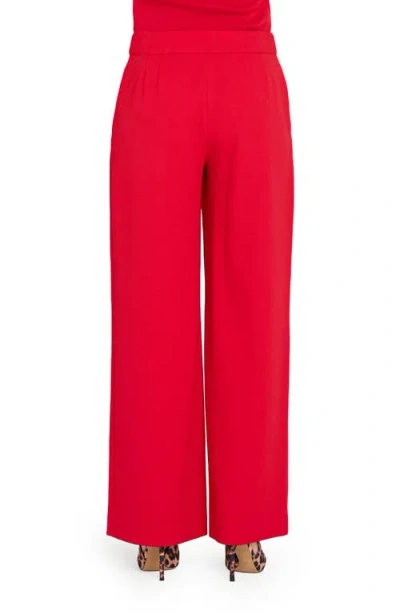 Tahari Asl Women's Mid-rise Wide Leg Pants In Red