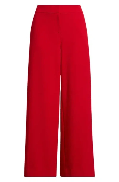Tahari Asl Women's Mid-rise Wide Leg Pants In Red