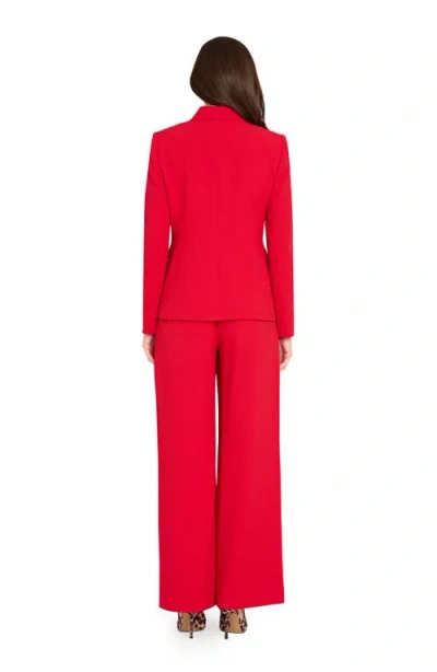 Tahari Asl Women's Mid-rise Wide Leg Pants In Red