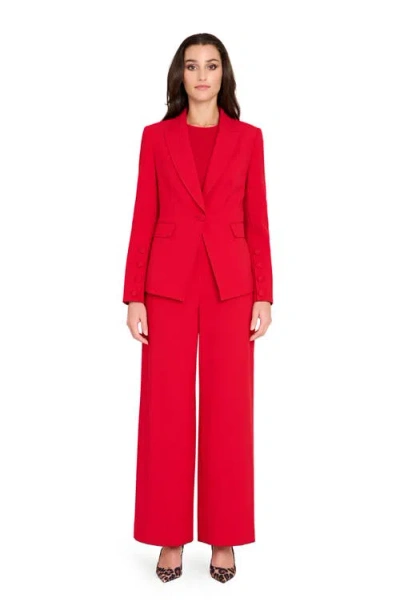 Tahari Asl Women's Mid-rise Wide Leg Pants In Red
