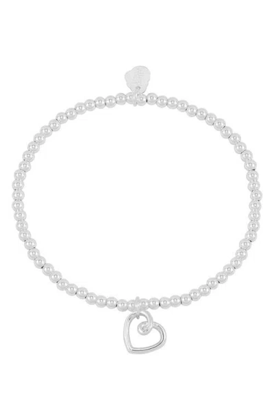 Estella Bartlett Heart Beaded Stretch Bracelet In Metallic