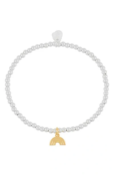 Estella Bartlett Rainbow Sienna Beaded Stretch Bracelet In Gold