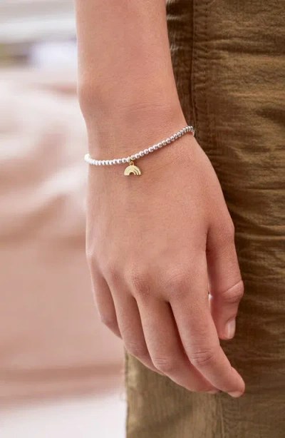 Estella Bartlett Rainbow Sienna Beaded Stretch Bracelet In Gold