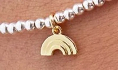 Estella Bartlett Rainbow Sienna Beaded Stretch Bracelet In Gold