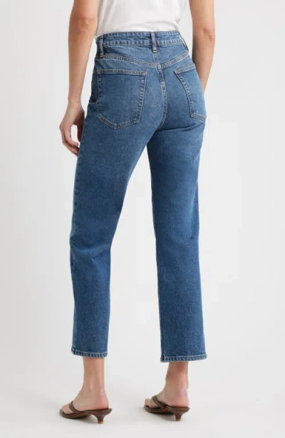 Frame The Ruler High Waist Ankle Straight Leg Jeans In Blue