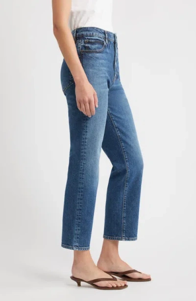 Frame The Ruler High Waist Ankle Straight Leg Jeans In Blue