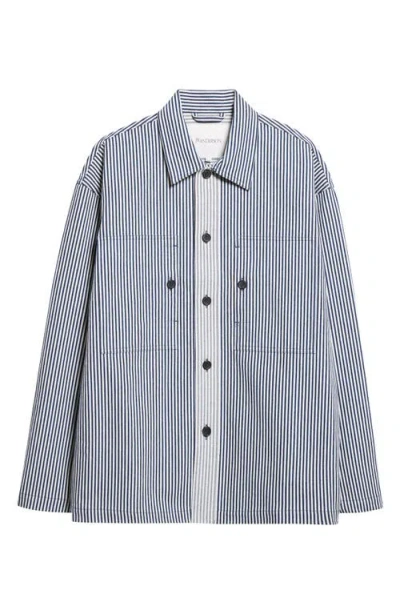 Jw Anderson Striped Pattern Front Pockets Long Sleeves Jacket In Blue