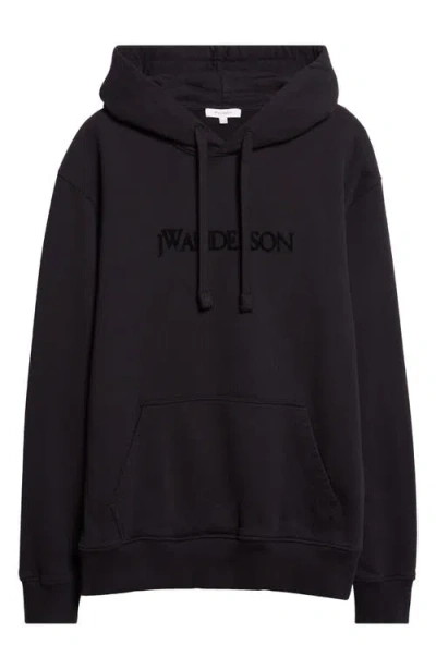 Jw Anderson J. W. Anderson Relaxed Fit Black Hooded Sweatshirt In Black