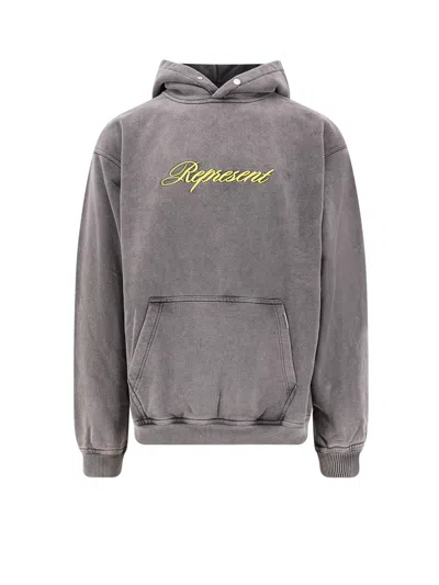 Represent Hooded Cotton Sweatshirt Kangaroo Pocket In Purple