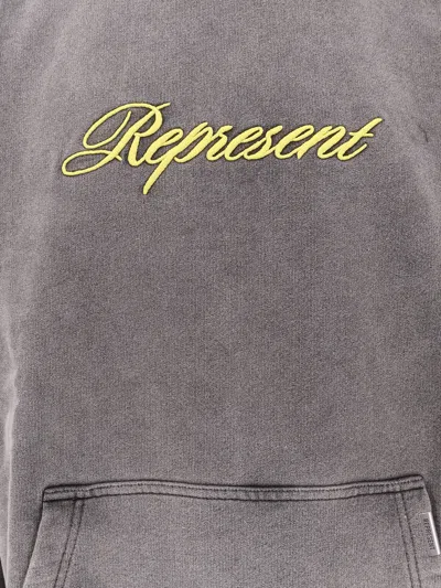 Represent Hooded Cotton Sweatshirt Kangaroo Pocket In Purple