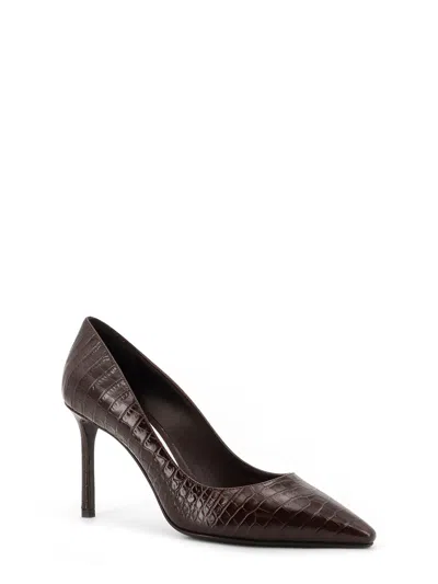 Jimmy Choo 85mm Romy Pointed-toe Pumps With Crocodile-effect In Brown