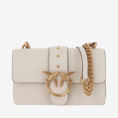 Pinko Structured Flap Closure Shoulder Bag With Gold Emblem