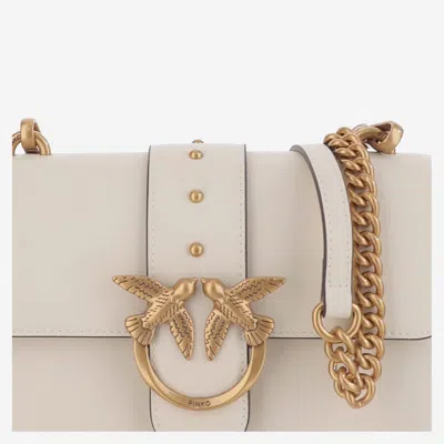Pinko Structured Flap Closure Shoulder Bag With Gold Emblem