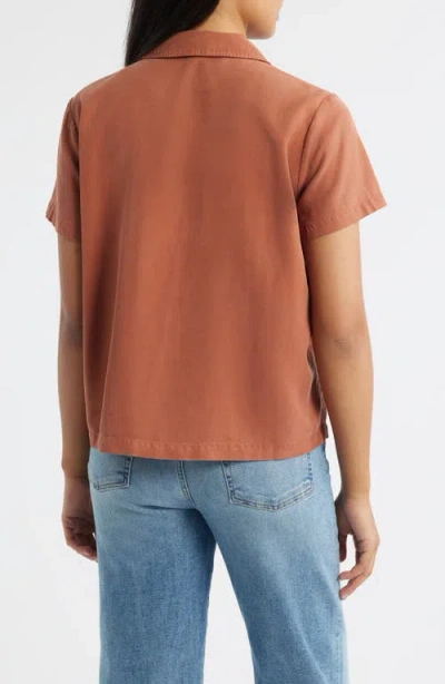 Cloth & Stone Flowy Button-up Shirt In Brown