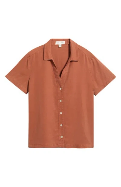 Cloth & Stone Flowy Button-up Shirt In Brown