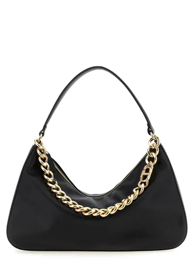 Twinset Twin-set Black Crossbody Bag With Chain Strap In Black