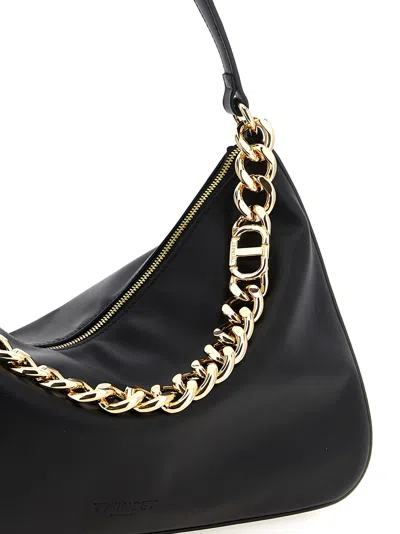 Twinset Twin-set Black Crossbody Bag With Chain Strap In Black