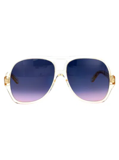 Chloé Chloe Aviator Sunglasses Ch0289 S 004 In White