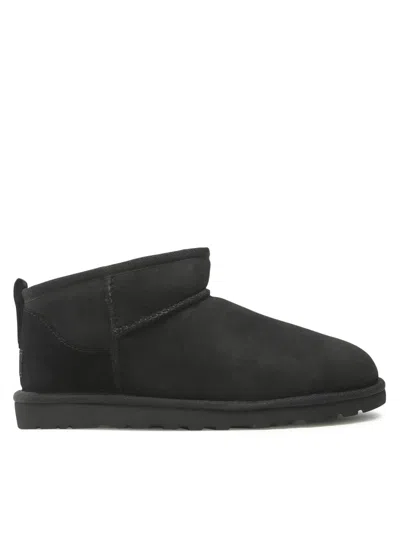 Ugg Classic Ultra Mini Sheepskin Ankle Boots 7-10 Yea In Black