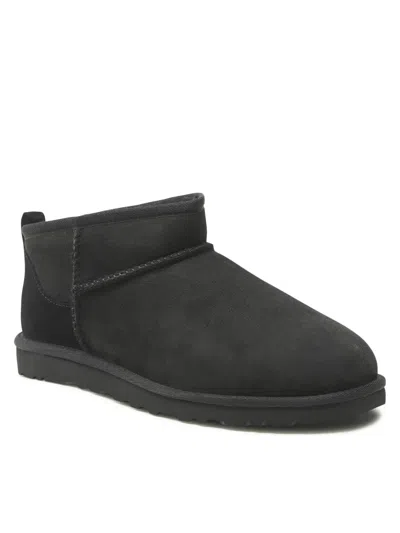 Ugg Classic Ultra Mini Sheepskin Ankle Boots 7-10 Yea In Black