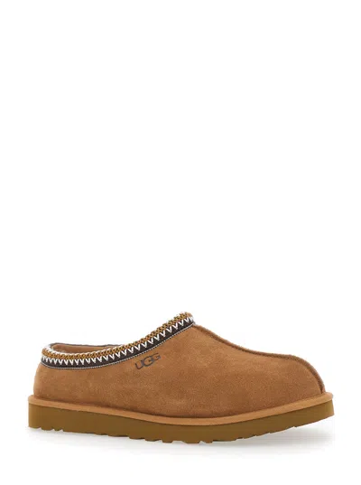Ugg Soft Suede Slip-on Loafers With Zigzag Stitch Detail In Brown