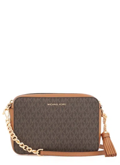 Michael Kors Cross-body Bag With Adjustable Chain Strap In Brown