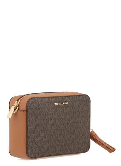 Michael Kors Cross-body Bag With Adjustable Chain Strap In Brown