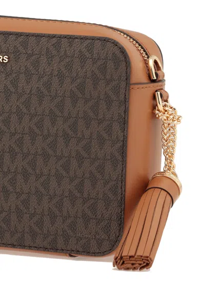 Michael Kors Cross-body Bag With Adjustable Chain Strap In Brown