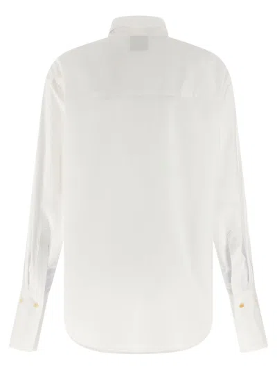 Nude Lavallire Collar Shirt In White
