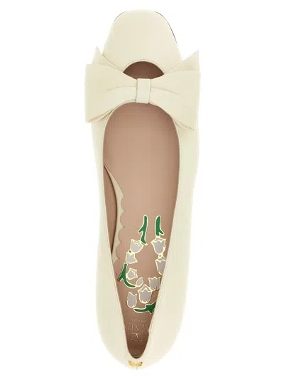 Valentino Leather Ballerinas Featuring Bow Detail In Yellow