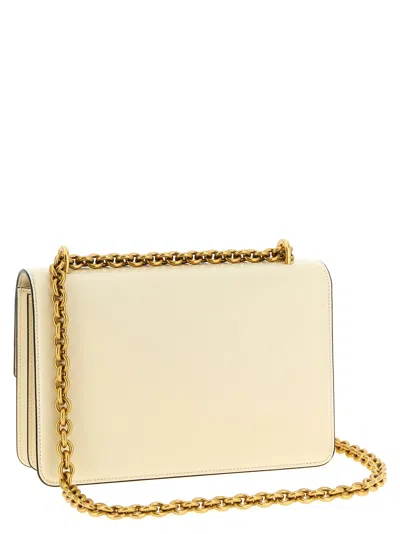 Valentino Leather Vlogo Signature Shoulder Bag In White