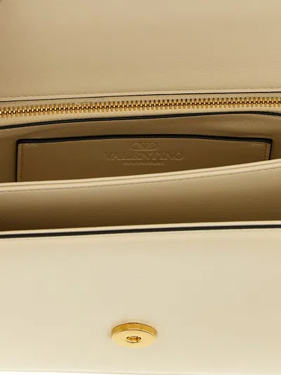 Valentino Leather Vlogo Signature Shoulder Bag In White