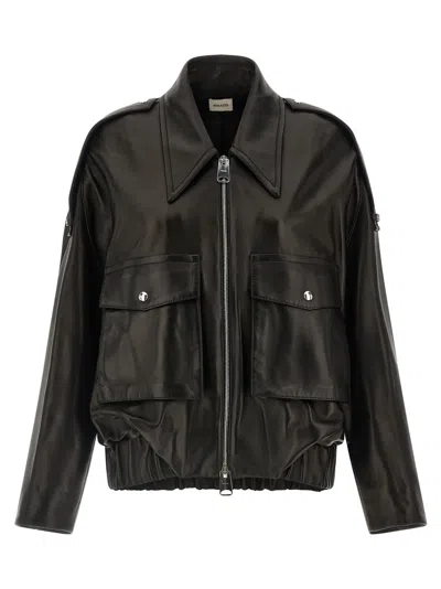 Khaite Owey Leather Jacket In Black