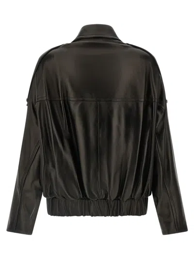 Khaite Owey Leather Jacket In Black