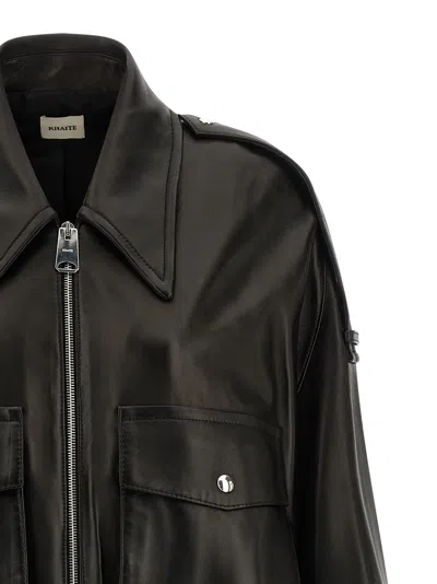 Khaite Owey Leather Jacket In Black