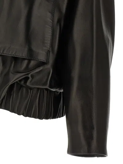 Khaite Owey Leather Jacket In Black