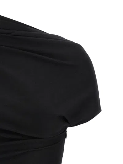 Entire Studios Flap Draped Short-sleeve Top In Black