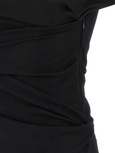 Entire Studios Flap Draped Short-sleeve Top In Black