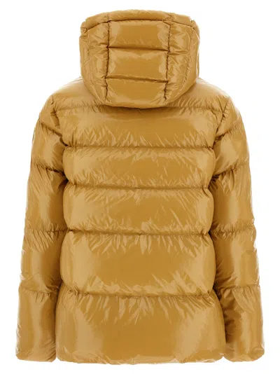 Pinko Nylon Padded Down Jacket In Yellow