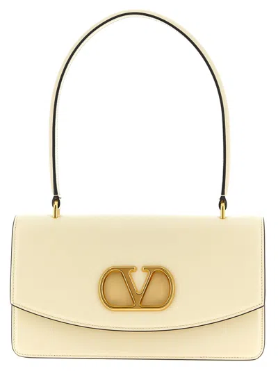 Valentino Garavani  Garavani Vain Bag With Handle In Shiny Calfskin Woman Butter Uni In Neutral