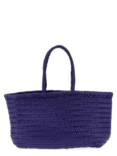 Dragon Diffusion Large Bamboo Triple Jump Chevron-weave Shoulder Bag In Purple