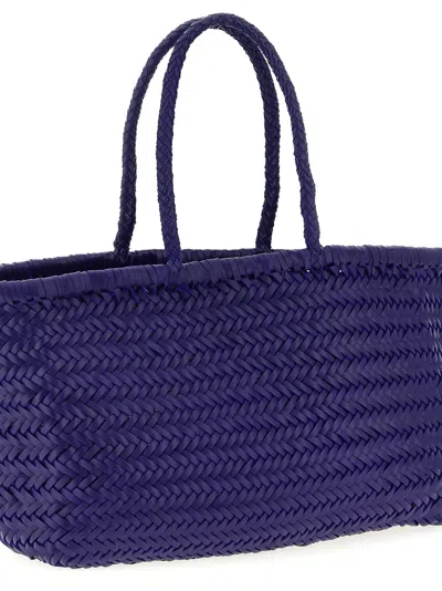 Dragon Diffusion Large Bamboo Triple Jump Chevron-weave Shoulder Bag In Purple