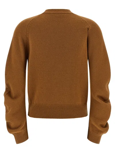 Nude Crew Neck Cuffed-sleeve Sweater In Brown