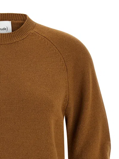 Nude Crew Neck Cuffed-sleeve Sweater In Brown