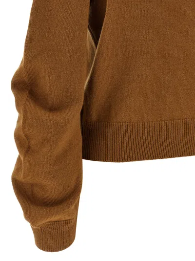 Nude Crew Neck Cuffed-sleeve Sweater In Brown