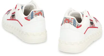 Valentino Garavani Leather Freedots Sneakers Panels Patterned In White