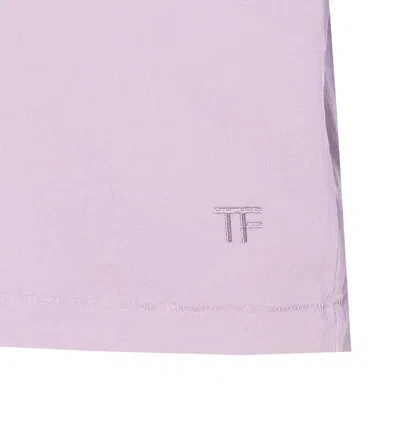 Tom Ford Cotton Blend Crewneck T-shirt In Purple